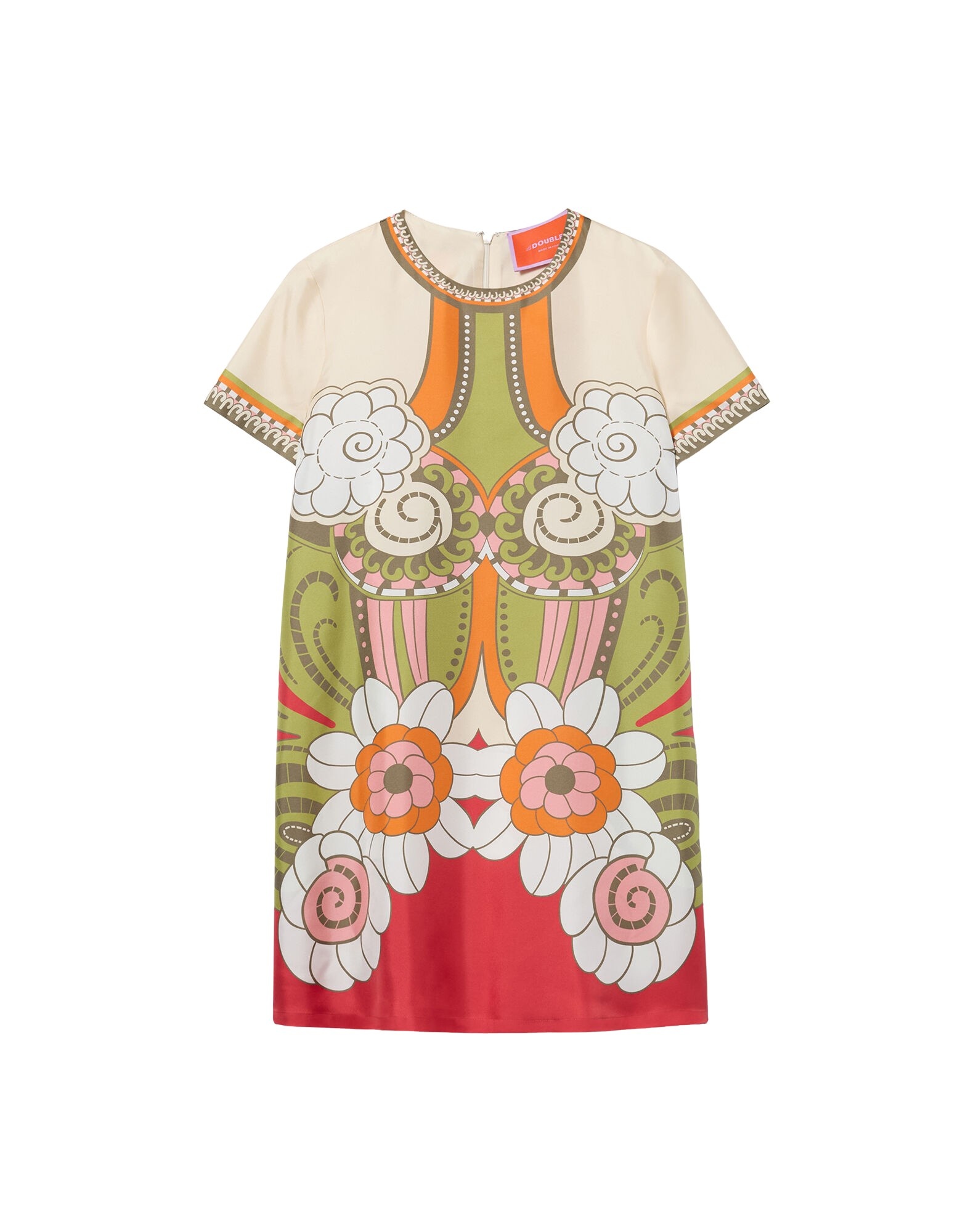 La DoubleJ Mini Swing Dress in Ambrosia Placée Green - Dresses - Milanese Maximalist Fashion at Luxury Shoes 