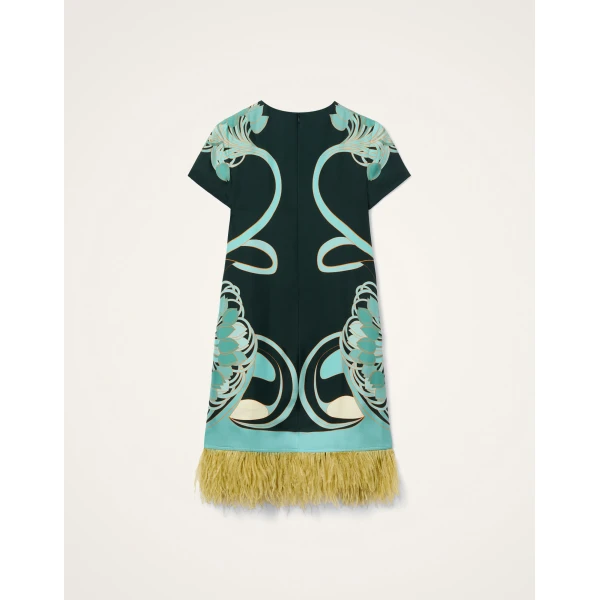 La DoubleJ Mini Swing Dress in Blooming Tulip Placée Dark Green, view 6