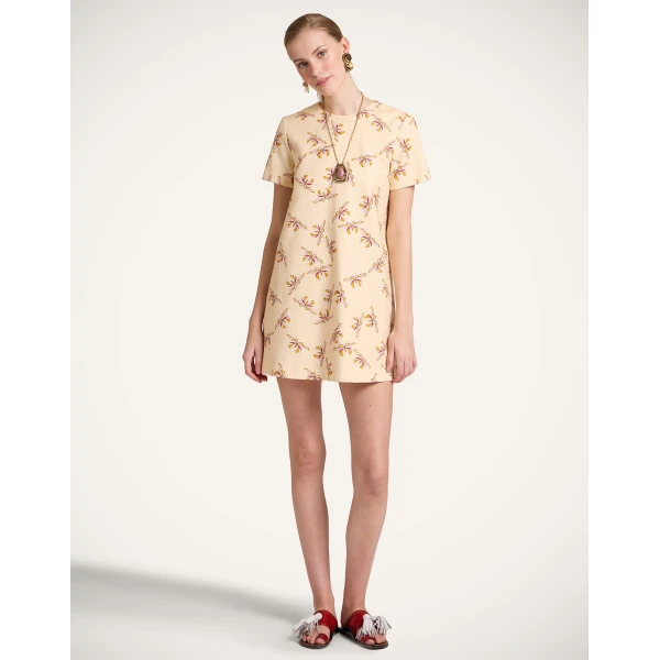 La DoubleJ Mini Swing Dress in Farfalla Buttercream, view 2