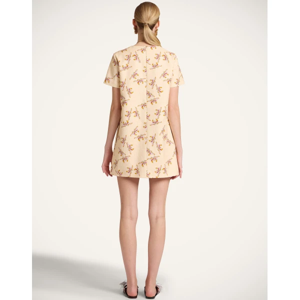La DoubleJ Mini Swing Dress in Farfalla Buttercream, view 3