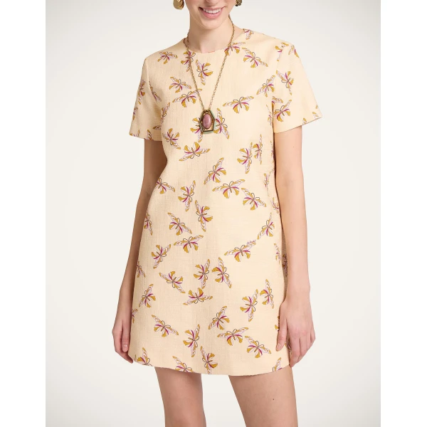 La DoubleJ Mini Swing Dress in Farfalla Buttercream, view 4