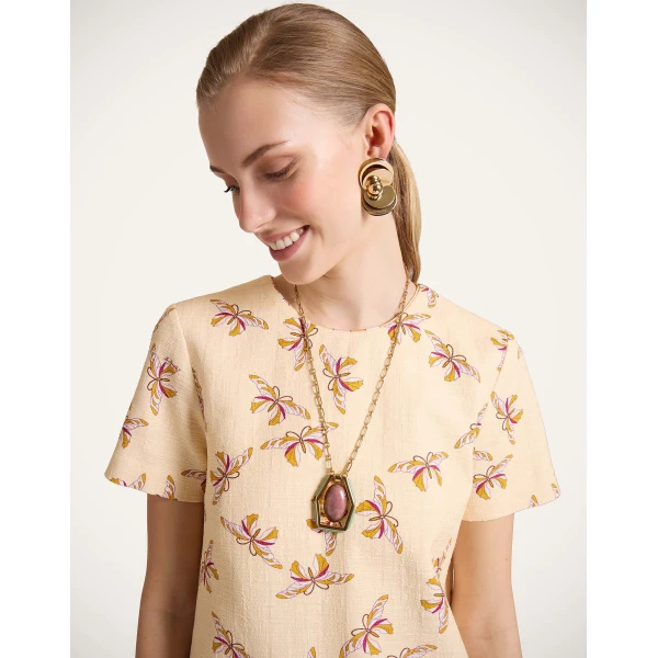 La DoubleJ Mini Swing Dress in Farfalla Buttercream, view 5