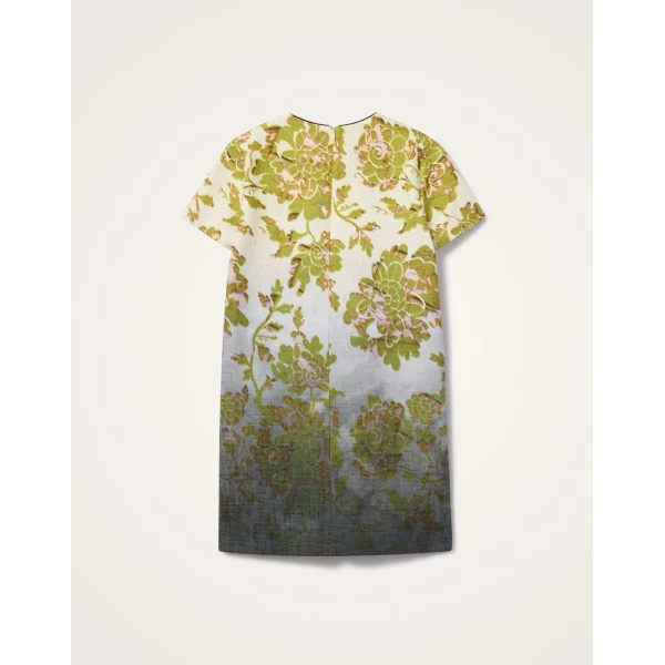 La DoubleJ Mini Swing Dress in Oasis Ombré Placée Green & Black, view 5
