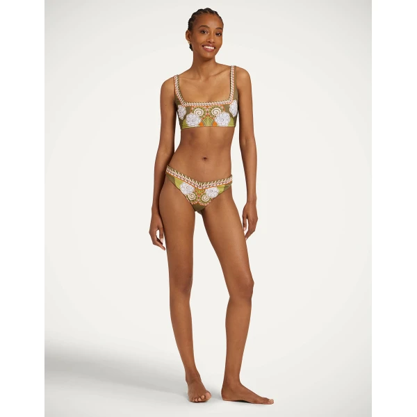 La DoubleJ Mirage Bikini Bottom in Ambrosia Placée Green, view 2