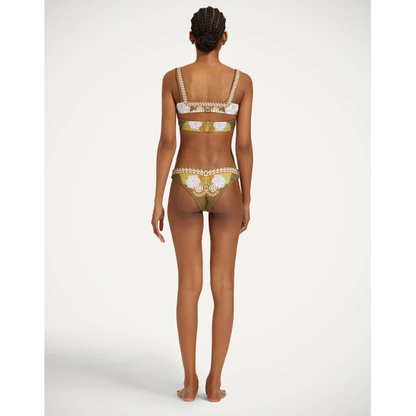 La DoubleJ Mirage Bikini Bottom in Ambrosia Placée Green, view 3