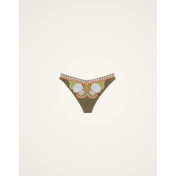 La DoubleJ Mirage Bikini Bottom in Ambrosia Placée Green, view 6
