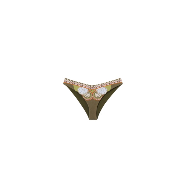 La DoubleJ Mirage Bikini Bottom in Ambrosia Placée Green - Beachwear - Milanese Maximalist Fashion at Luxury Shoes 