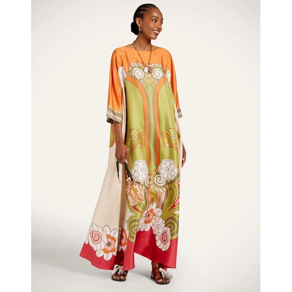 La DoubleJ Muumuu Dress Round Neck in Ambrosia Placée Green, view 2