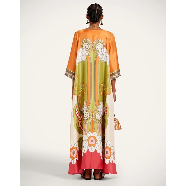 La DoubleJ Muumuu Dress Round Neck in Ambrosia Placée Green, view 3