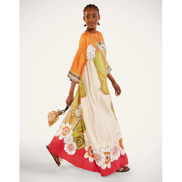 La DoubleJ Muumuu Dress Round Neck in Ambrosia Placée Green, view 5
