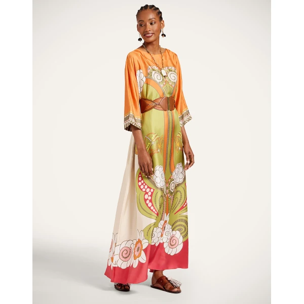 La DoubleJ Muumuu Dress Round Neck in Ambrosia Placée Green, view 6