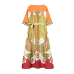 La DoubleJ Muumuu Dress Round Neck in Ambrosia Placée Green