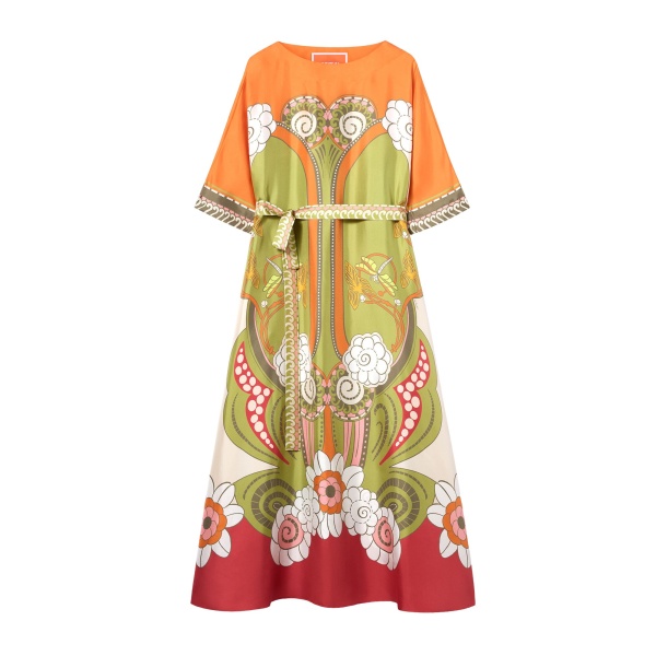 La DoubleJ Muumuu Dress Round Neck in Ambrosia Placée Green - Dresses - Milanese Maximalist Fashion at Luxury Shoes 
