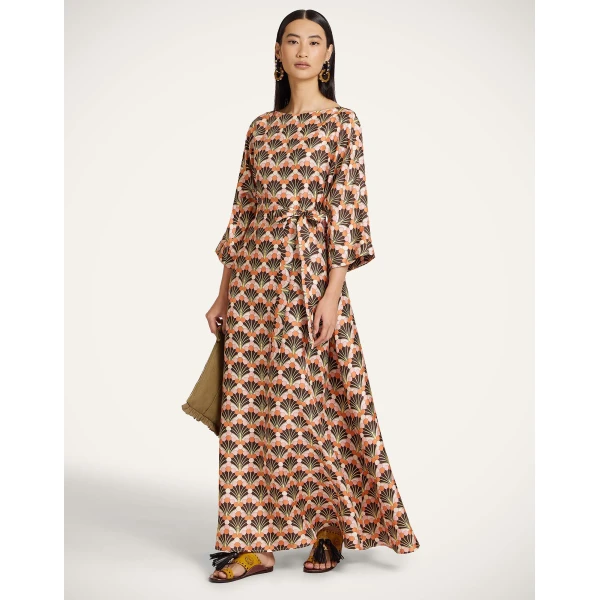 La DoubleJ Muumuu Dress Round Neck in Florette Fan Brown, view 2