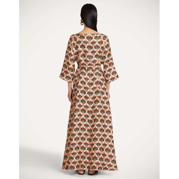 La DoubleJ Muumuu Dress Round Neck in Florette Fan Brown, view 3