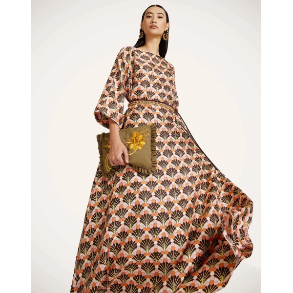 La DoubleJ Muumuu Dress Round Neck in Florette Fan Brown, view 5