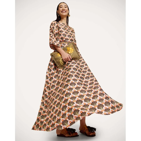 La DoubleJ Muumuu Dress Round Neck in Florette Fan Brown, view 6