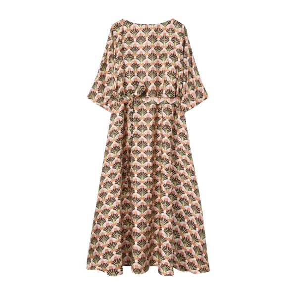 La DoubleJ Muumuu Dress Round Neck in Florette Fan Brown - Dresses - Milanese Maximalist Fashion at Luxury Shoes 