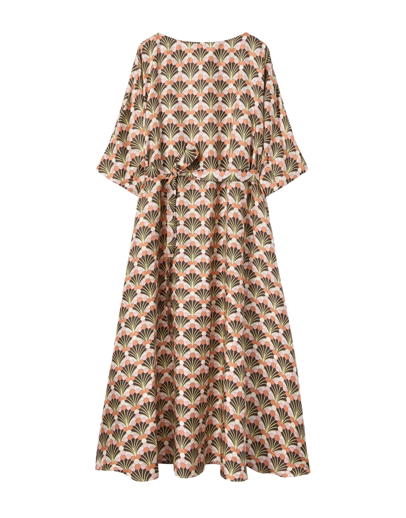La DoubleJ Muumuu Dress Round Neck in Florette Fan Brown - Dresses - Milanese Maximalist Fashion at Luxury Shoes 