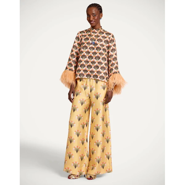 La DoubleJ Palazzo Pants in Florette Yellow, view 2