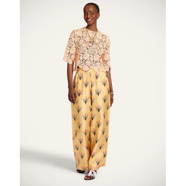 La DoubleJ Palazzo Pants in Florette Yellow, view 4