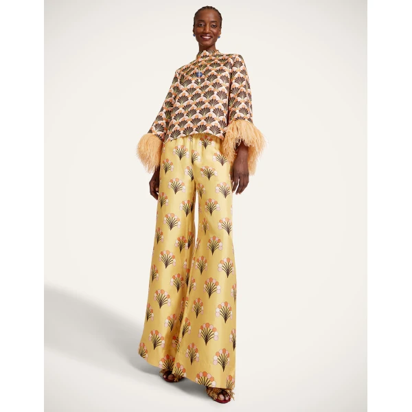 La DoubleJ Palazzo Pants in Florette Yellow, view 5