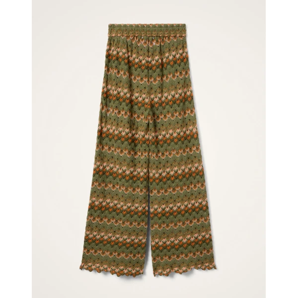 La DoubleJ Palazzo Pants in Multicolor Green & Orange, view 5