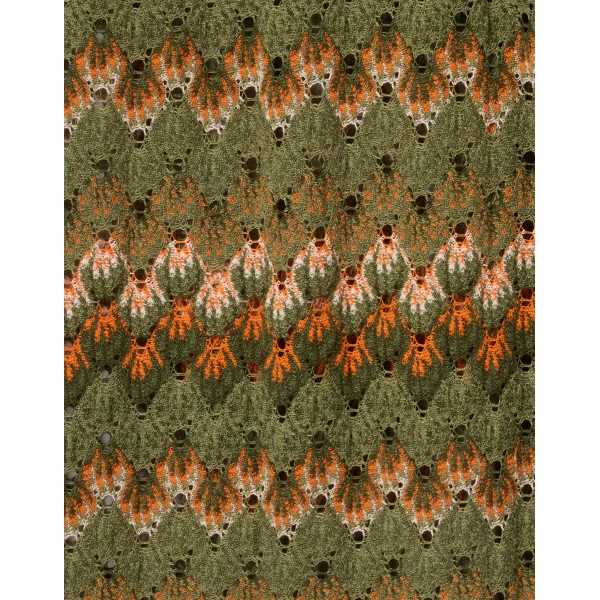 La DoubleJ Palazzo Pants in Multicolor Green & Orange, view 6