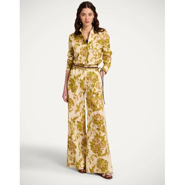 La DoubleJ Palazzo Pants in Oasis Green, view 2