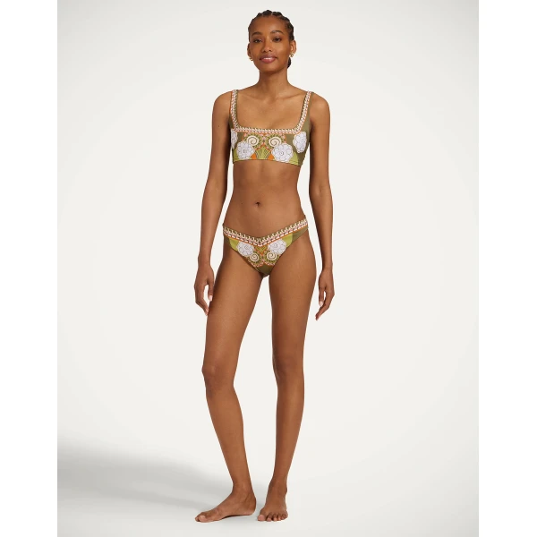 La DoubleJ Pammy Bikini Top in Ambrosia Placée Green, view 4