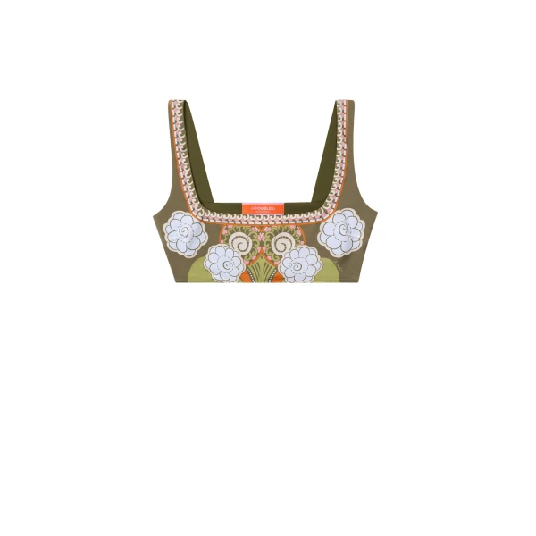 La DoubleJ Pammy Bikini Top in Ambrosia Placée Green