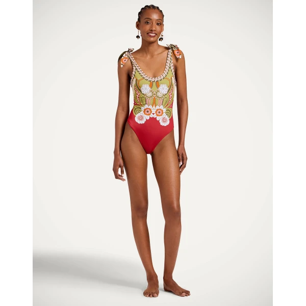 La DoubleJ Pammy Reversible Suit in Ambrosia Placée Green, view 2