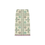 La DoubleJ Pencil Skirt in Florette Tiles Ecru