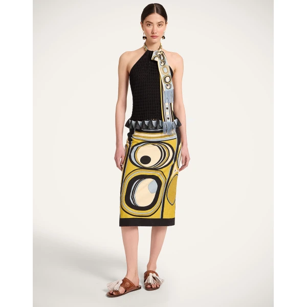 La DoubleJ Pencil Skirt in Sanctuary Placée Gold, view 2