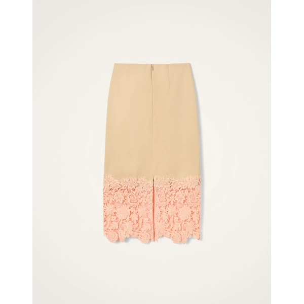 La DoubleJ Pencil Skirt in Solid Light Beige, view 5