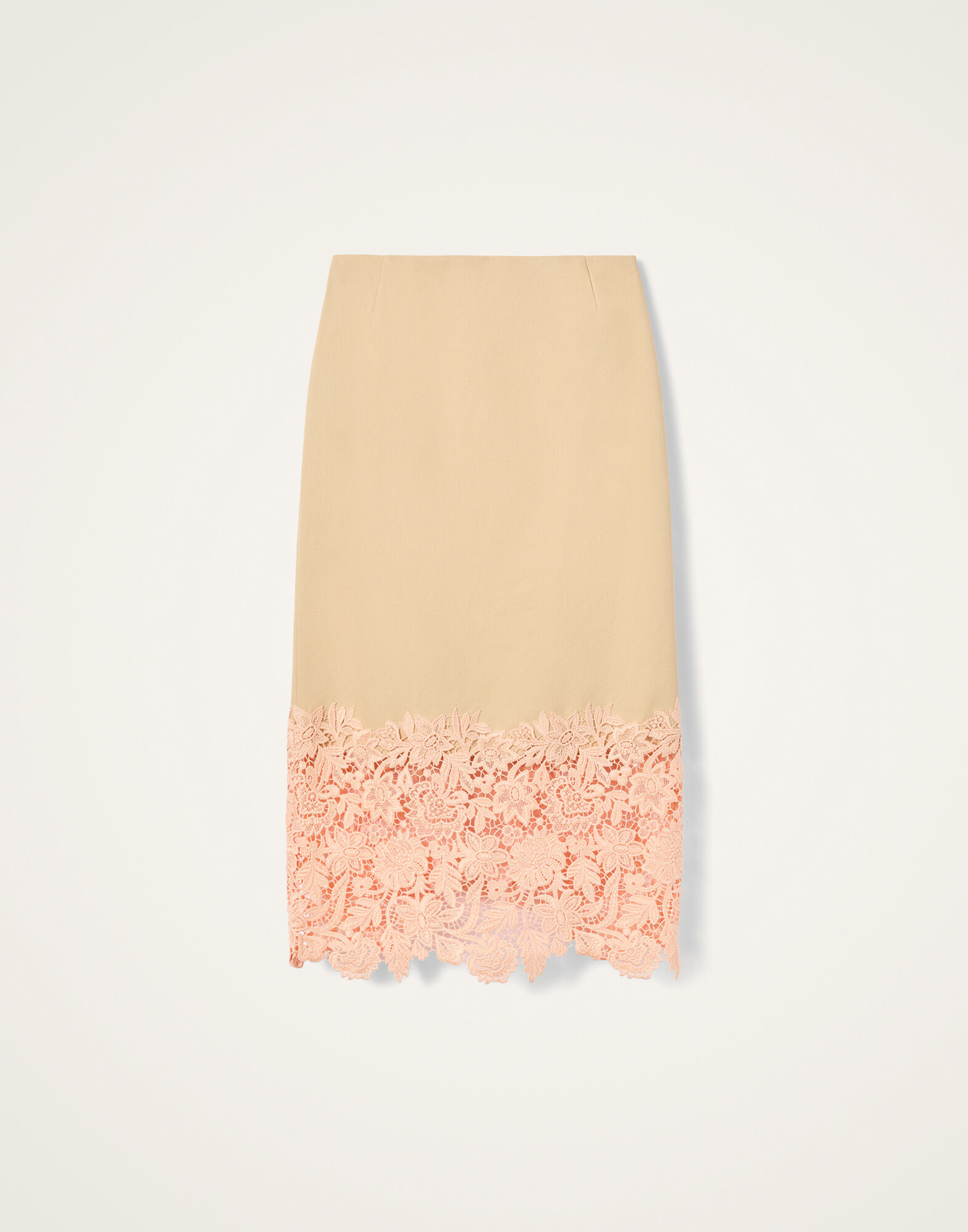 La DoubleJ Pencil Skirt in Solid Light Beige - Skirts - Milanese Maximalist Fashion at Luxury Shoes 