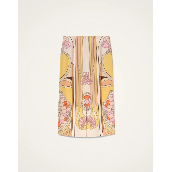 La DoubleJ Pencil Skirt in Tulip Placée Pale Pink, view 6