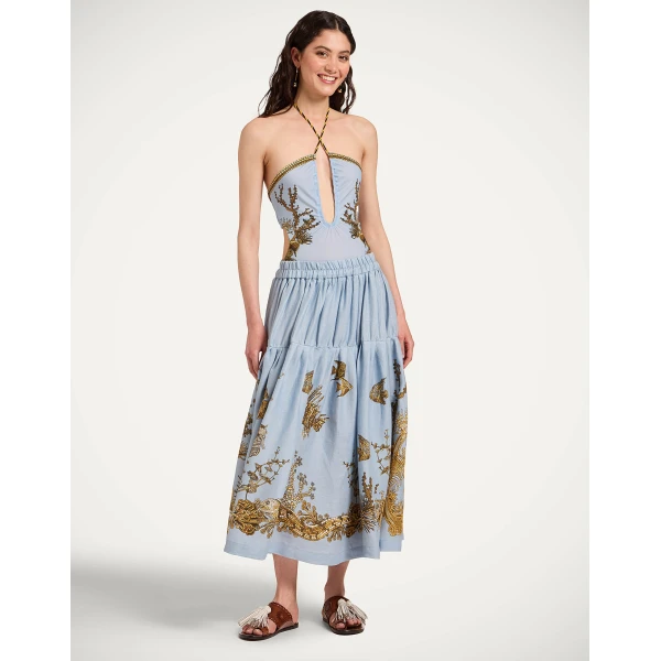 La DoubleJ Portal Suit in Oceania Placée Light Blue, view 4