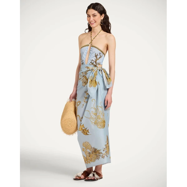 La DoubleJ Portal Suit in Oceania Placée Light Blue, view 5