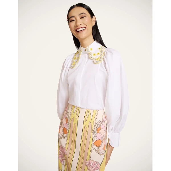 La DoubleJ Pouf Shirt in Solid White, view 2