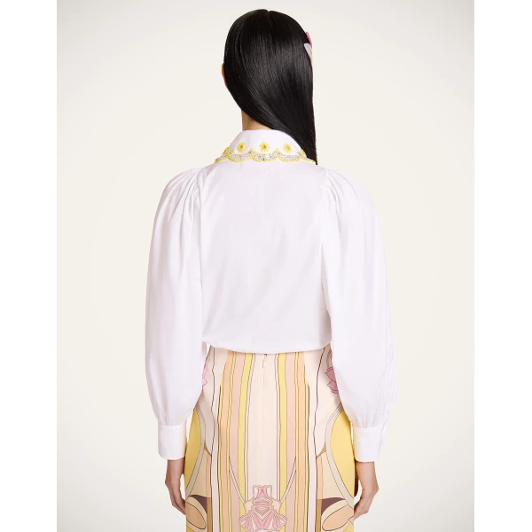 La DoubleJ Pouf Shirt in Solid White, view 3