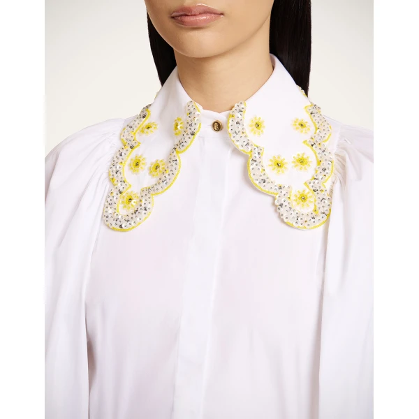 La DoubleJ Pouf Shirt in Solid White, view 5
