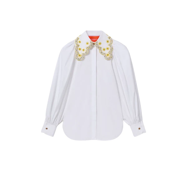 La DoubleJ Pouf Shirt in Solid White