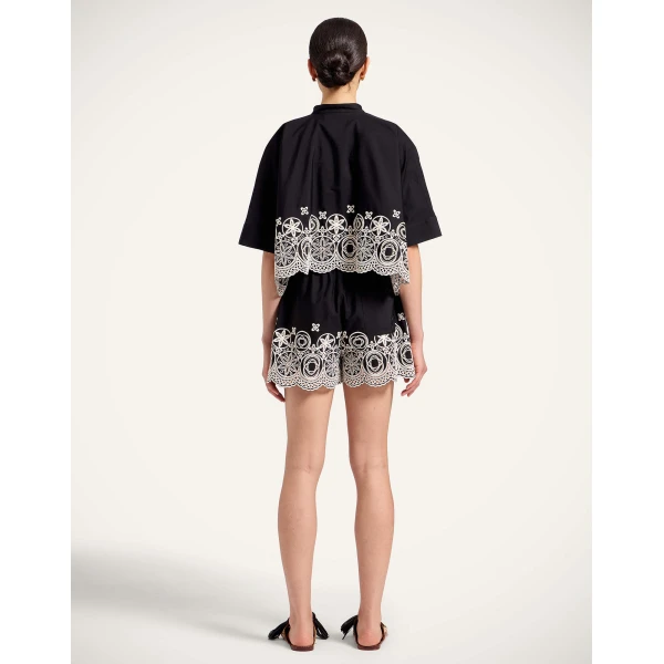 La DoubleJ Pull-Up Shorts in Eclipse Solid Black, view 3