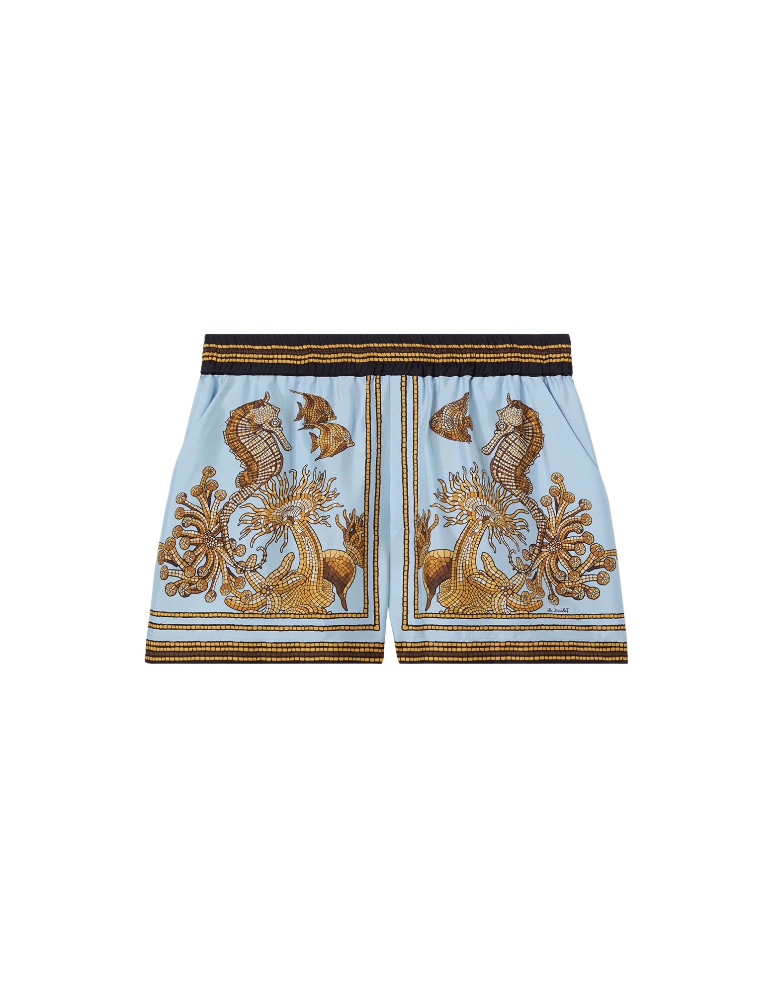La DoubleJ Pull-Up Shorts in Oceania Placée Light Blue