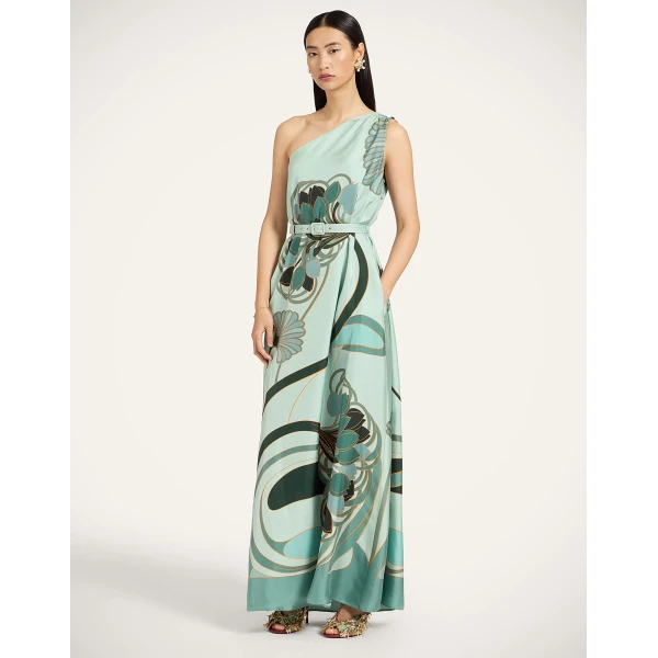 La DoubleJ Roy Dress in Blooming Tulip Placée Mint, view 4
