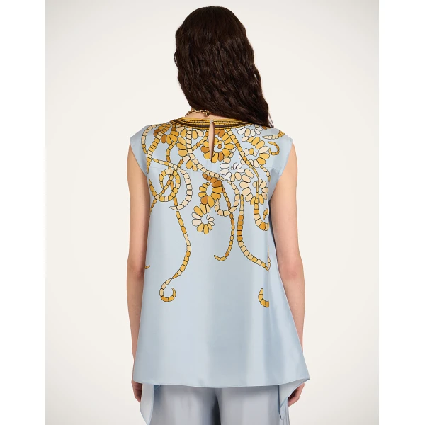 La DoubleJ San Carlo Top in Oceania Placée Light Blue, view 3