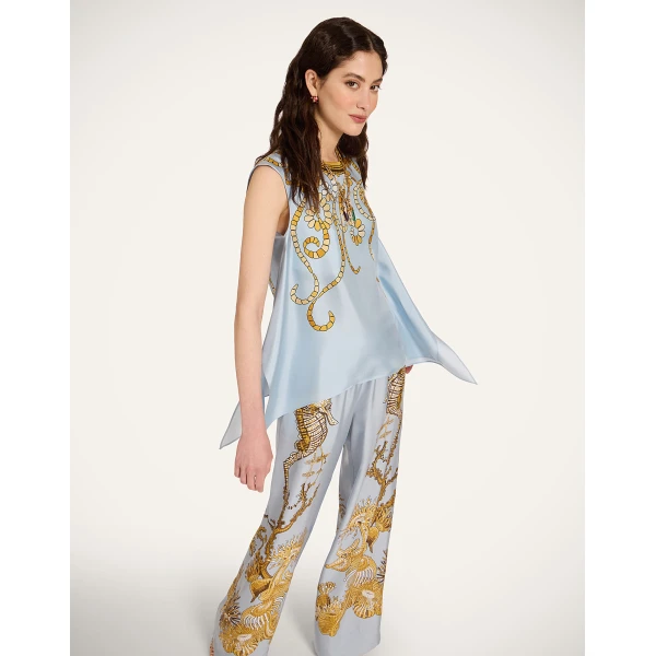 La DoubleJ San Carlo Top in Oceania Placée Light Blue, view 4
