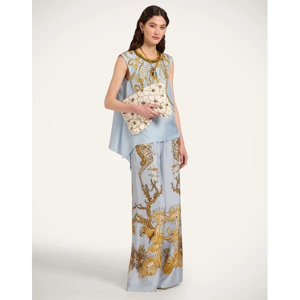La DoubleJ San Carlo Top in Oceania Placée Light Blue, view 5