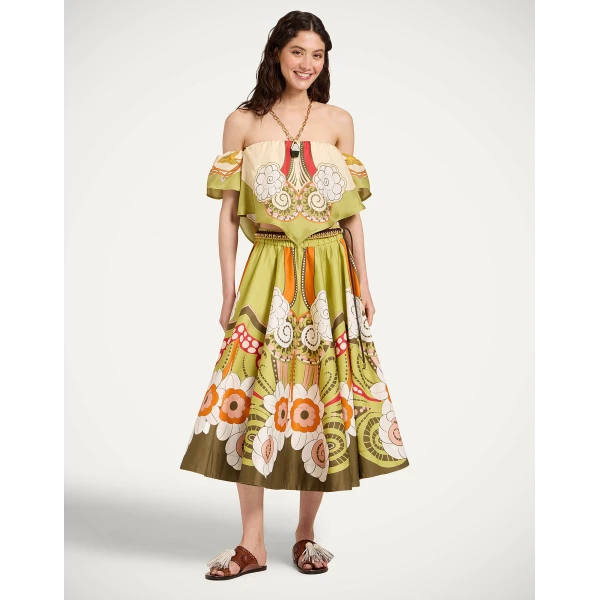 La DoubleJ Sand Dollar Top in Ambrosia Placée Green, view 6